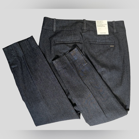 Calvin Klein Women's Denim Look Ankle Dress Pants NWT - Picture 3 of 11